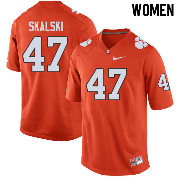 Women #47 James Skalski Clemson Tigers College Football Jerseys Sale-Orange - Click Image to Close